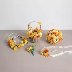 [핫트랙스]메리골드 조화 꽃 셀프 웨딩 아가페 세트 (5PCS) 소품
