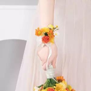 [핫트랙스]메리골드 조화 꽃 팔찌 셀프웨딩 아가페 9cm 소품