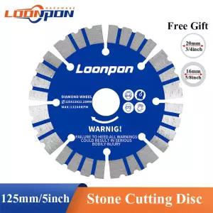 Loonpon-다이아몬드 블레이드 125mm 톱 돌 절단 디스크 휠 커팅 건식 화강암 대리석 콘크리트 벽돌 블록