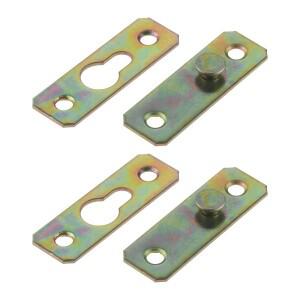 58x20mm 목재 침대 피팅 커넥터 2 세트 브래킷 프레임 연결 가구 레일 후크 경첩 잠금 철