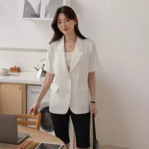 시크라인 XXL까지) 에너헬 투버튼 카라 자켓 하객룩 오피스룩 모임룩 격식룩 빅사이즈
