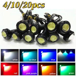 오토바이 LED 독수리 눈 주행등, 매우 밝은 DRL 주간 후진 정지 신호등, 18mm, 4 개, 10 20 개