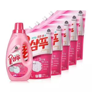 울샴푸 오리지널 + 향기 리필 1.8L 5팩 2L x 대용량 세제 빨래 대량 용품 세탁 향기