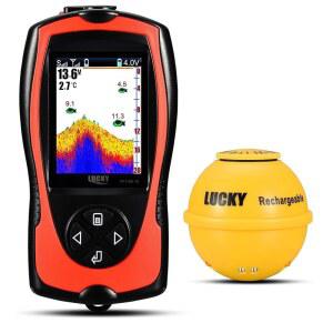 LUCKY 휴대용 LCD 수중 탐지기 파인더 센서 147피트 음파 어군 스크 수심 변환기