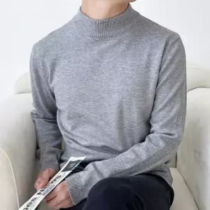 [보슈아][sado]남성 부드러운 반목폴라 얇고부드러운니트티 MD001