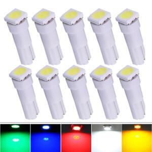 10PCS T5 LED 17 37 73 74 SMD 5050 자동차 대시 보드 악기 웨지 전구 12V 흰색 파란색 빨간색 노란색 녹색