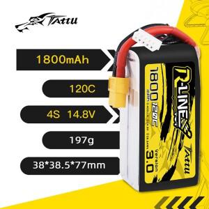 호환 TATTU R-LINE 3.0 RC 헬리콥터 Quadcopter FPV 레이싱 드론 부품용 4S 14.8V 1800mAh 120C LiPo 배터