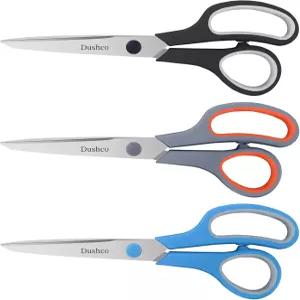 가위 Dushco 8.5인치 다목적 벌크 세트 3팩 사무실 홈스쿨 재봉 원단 공예 용품용 울트라 샤프 2.5mm 두께