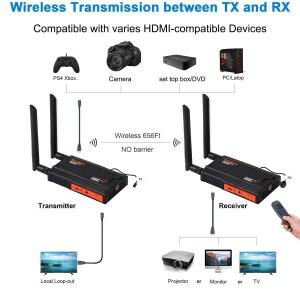 호환 200m HDMI 무선 익스텐더 비디오 송신기2 3 4 TV 공유 디스플레이 카메라 DVD 노트북 PC 모니터 프로