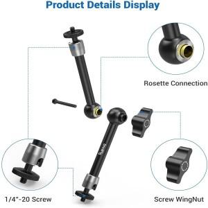 호환 SmallRig 9.5 인치 관절형 로제트 암 1/4 캐리지 모니터-2066B용 캐논 DSLR 카메라 소니 나사산