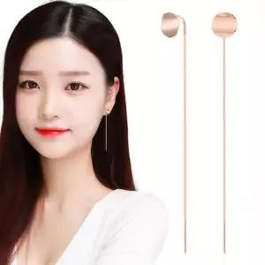 [룽스_61]미셀 여자귀걸이 서클 라운드 체인 롱 귀걸이 14K
