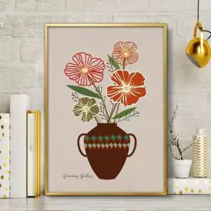 [룽스_61]꽃그림 액자 A3 화병그림 VASE10