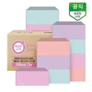[깨끗한나라] 딥무드 오로라 미용티슈 200매 12입!