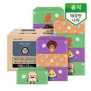 [깨끗한나라] 브레드이발소 미용티슈 180매 12입!