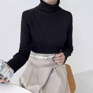 [룽스_62]데일리 폴라 스타일 여자 골지 목폴라 니트티