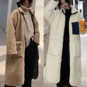 [룽스_62]롱 집업 양면 후리스 여성점퍼 뽀글이 자켓 2색