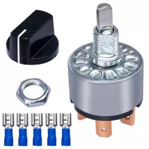 Taiss 로터리 스위치 4 위치 3단 팬 12A 250V/16A 125V 금속 히터 속도 선택 노브 및 단자 F-040 포함