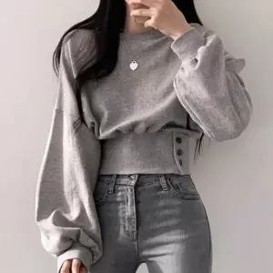 [룽스_62]허리핏 크롭 긴팔티셔츠 맨투맨