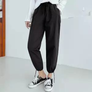 [라일리여성의류] Rly 여성 밑단 스트링 조거팬츠 바스락 밴딩 바지