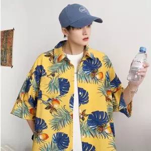 [룽스_62]예쁜 루즈핏 하와이안 셔츠 남자데님셔츠 남방