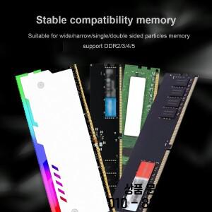 TUMMASTER 컴퓨터 ARGB RAM 메모리 데스크탑 PC DDR2/DDR3/DDR4/DDR5용 열 전도성 패드가 있는 쿨러