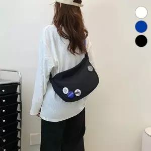 예쁜컬러 크로스백 학원가방 학생보조가방 뱃지포함
