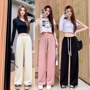 프리미엄 여자 여름 와이드 밴딩 아이스 바지 쿨팬츠 여성바지 아이스바지 밴딩팬츠 쿨바지 와이드팬츠
