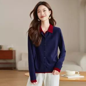마킷5 여성 니트 울 가을 캐주얼 투피스 모피코트 가짜 터틀넥 아우터 JEN3