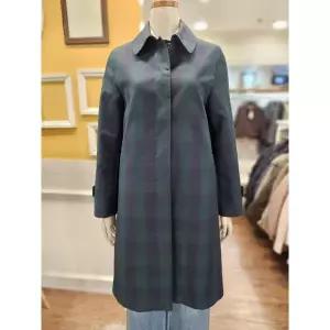 [BCBG] 싱글 버튼 체크 트렌치코트 B5C8N735