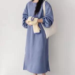 여성 캐주얼 루즈 박시 오버핏 기모 롱원피스 4컬러 (27429716A)