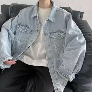 패션재킷 남성 루즈핏 연청 데님 청자켓 아우터 남친룩