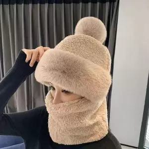 [아웃도어스/셀러허브_아웃도어]모자넥워머 밍크털 후드 넥워머 방한 모자 세트