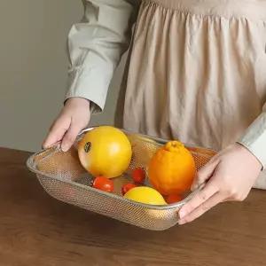 채반 기름망 펀칭볼 스텐 타공채반 야채바구니 타공망 건지기망 40cm 믹싱볼
