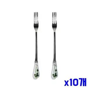 [콩심팥심]bns 클로버 티포크 2P 15cm x10개 디저트포크 과일포크