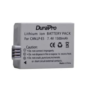 캐논 EOS 반란군 XS T1i 1000D 500D450D L10용 DuraPro 1500mAh LP-E5 LP E5 배터리