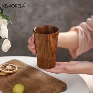 나무 차 컵 수제 천연  맥주 커피 우유 워터 주방 바 Drinkware