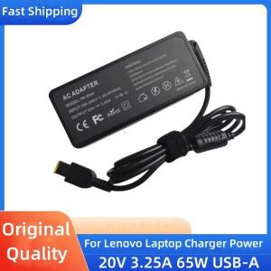 레노버 씽크패드 X301S G500 G405 X1 카본 E431 T440s 요가 13용 20V 3.25A 65W USB AC 노트북 충전기 전원