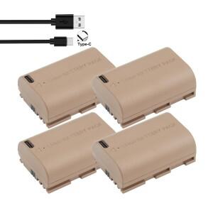 Canon R7 R5 R6 5D IV/III/II 6D II 7D 60D용 Type-C 입력이 포함된 3200mAh LP-E6NH LP E6NH E6 배터리