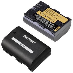 바트맥스 LP-E6P 배터리 2850mAh LP E6P (캐논 EOS R5 Mark II R6 R7 5D 6D 7D 80D 90D 용)