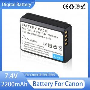 LP-E10 배터리 2200mAh LP 충전식 Canon EOS 1100D 4000D 반란군 T3 T5 T6 KISS X50 X70 카메라