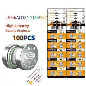 2-100PCS LR44 배터리 AG13 357 303 L1154F A76 버튼 코인 셀 시계 혈당 측정기 장난감 음악 책