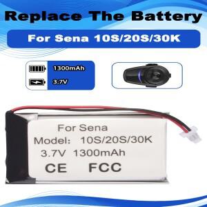 Sena 10S 20S 30K 바이크 오토바이 무선 헤드셋용 3.7V 1300mAh 교체용 배터리