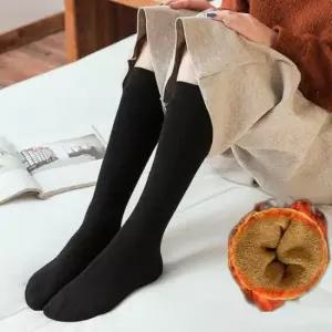 반스타킹 여성 겨울 기모 니삭스 무릎양말 블랙