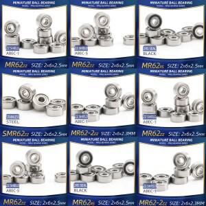 MR62 ZZ 베어링 2x6x2.5mm 10Pcs 비디오 카드 용 핸드 피스 모터 고속