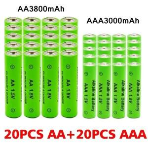 AA + 충전식 1.5V 3800mAh / 3000mah 알카라인 배터리 손전등 장난감 시계 MP3 플레이어 니켈 수소 교체