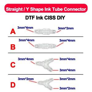플랫베드 잉크젯 프린터 DTF CISS DIY 용 15pcs 에코 솔벤트 스트레이트/Y 모양 튜브 커넥터
