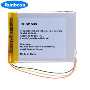 386888 3.7V 4000MAH 폴리머 리튬 이온 배터리 북 벅 제임스 쿡 북스 전자책 오닉스 다윈 3 4 5/6 크레마