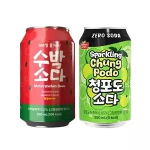 보람 수박소다 350ml 12캔 + 보람 청포도소다 제로 350ml 12캔 / 총 24캔