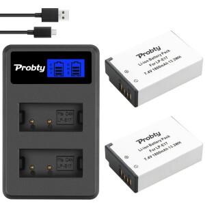 Probty 캐논 EOS 200D M3 M6 750D T6i T6s 키스 X8i 카메라용 LP-E17 배터리 LP E17 1800mAh