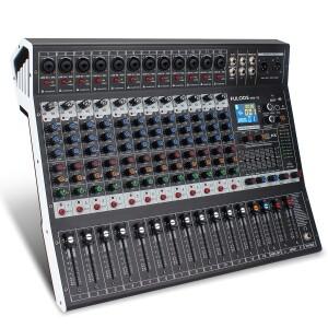 12채널 전문가용 오디오 믹싱 사운드 보드 콘솔  99비트 DSP USB MP3 기능 탑재  PC 녹음용 XLR 마이크 잭